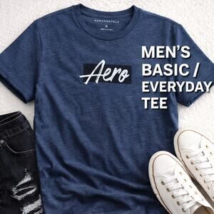 Aeropostale Aero Graphic Tee Shirt Medium Blue Logo Casual Basic